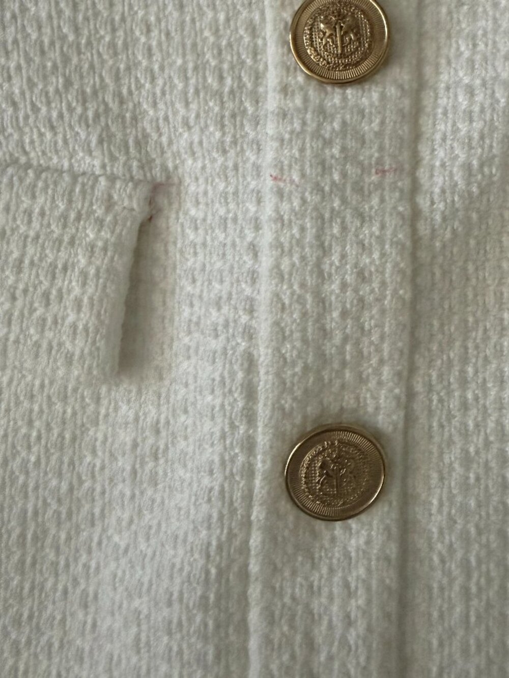 ZARA Textured Tweed Skort – XS- White/Gold Accents- Mini Skort - Picture 4 of 7